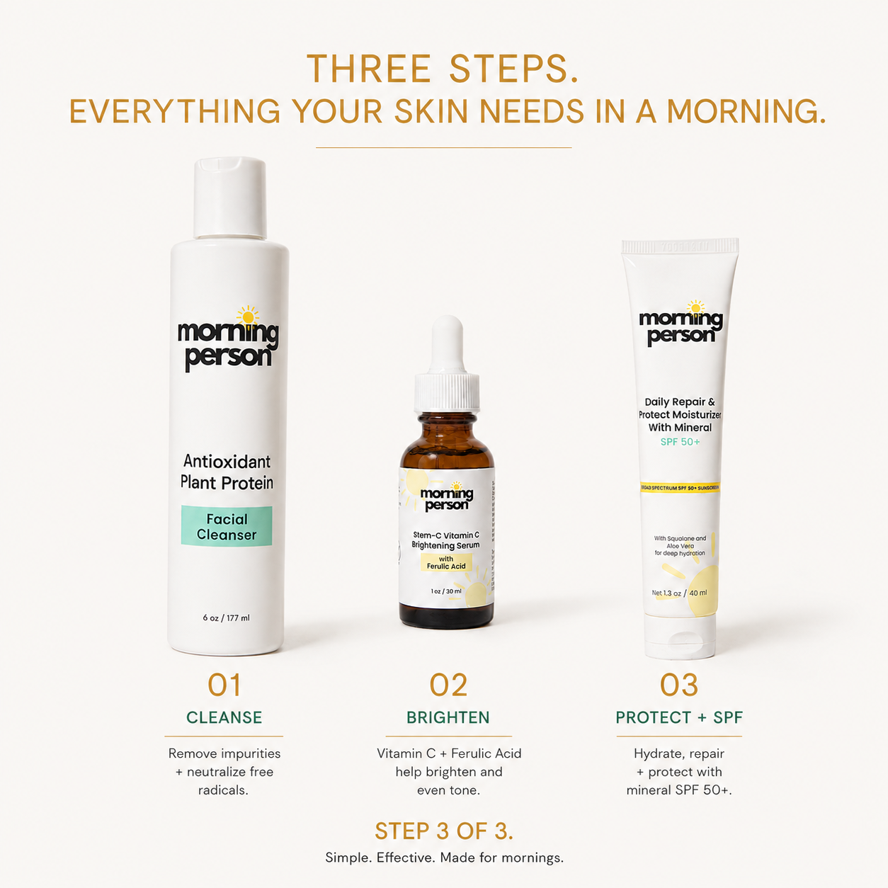 Three skincare products from &