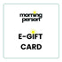 Morning Person skin care gift card with sun icon and black text on a white background